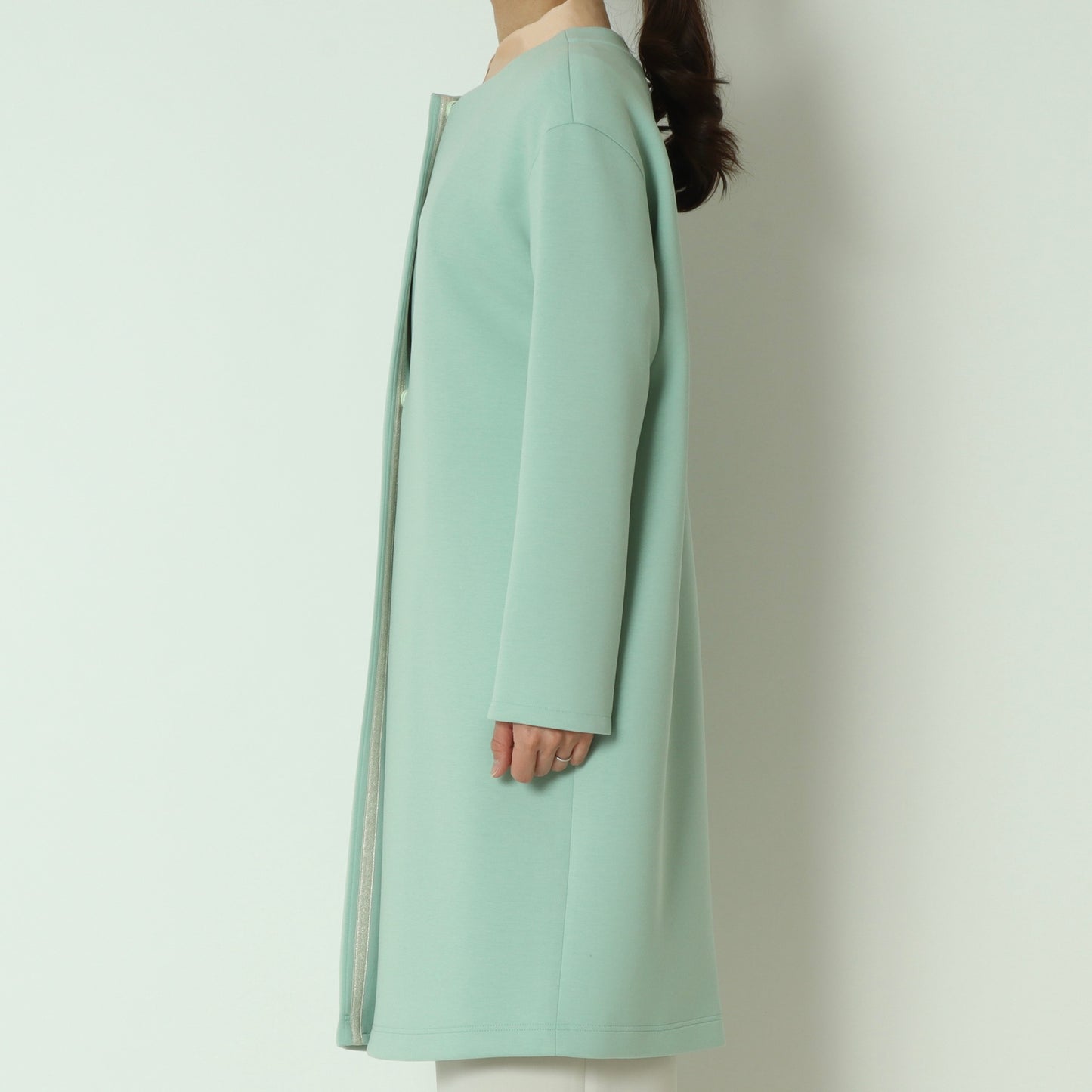 ノーカラーボンディングコート　611440