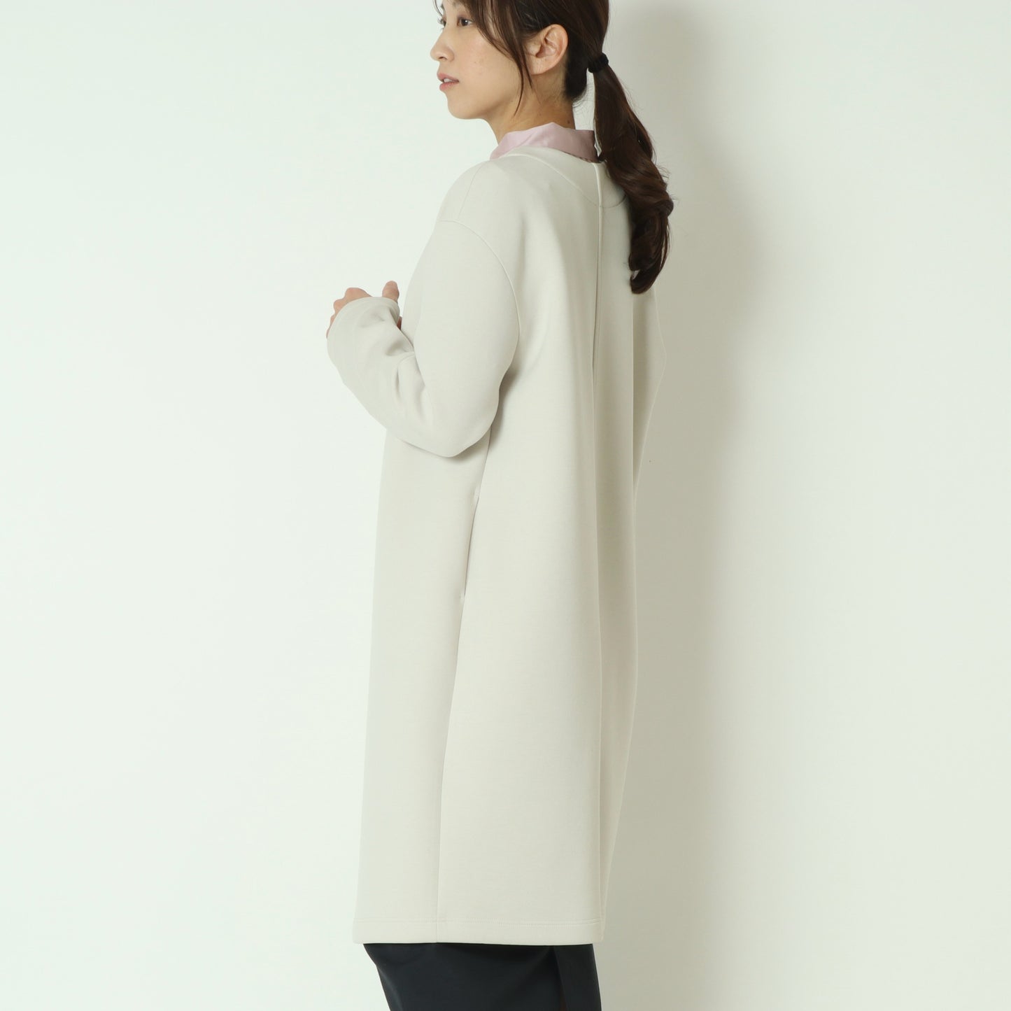 ノーカラーボンディングコート　611440