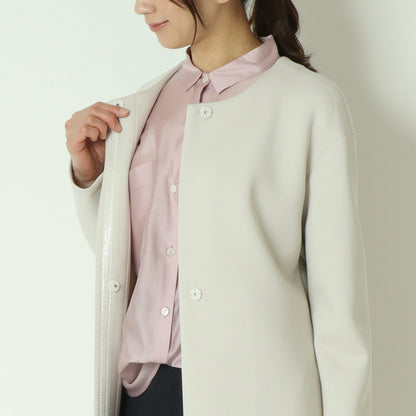 ノーカラーボンディングコート　611440