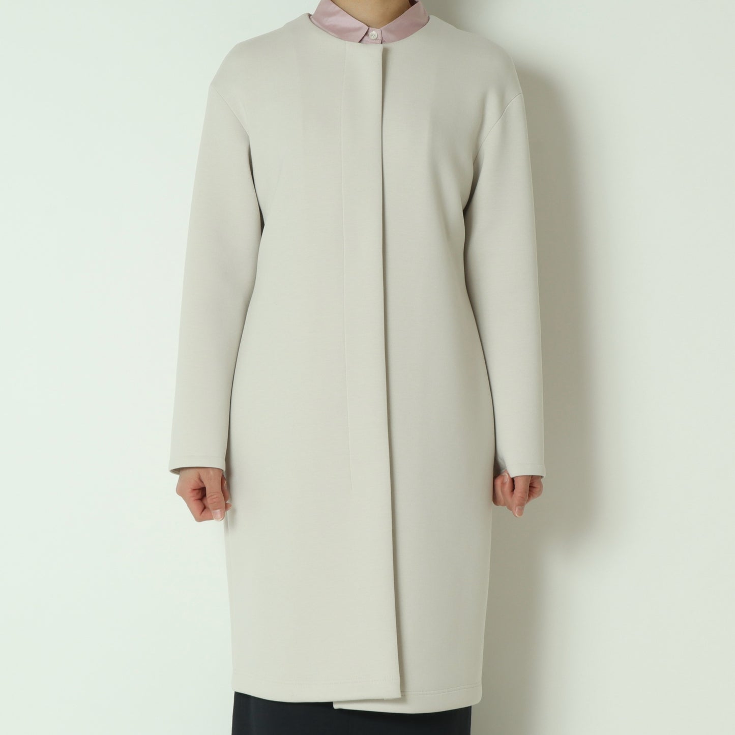 ノーカラーボンディングコート　611440