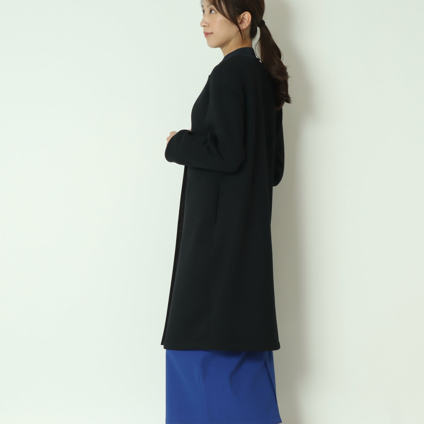 ノーカラーボンディングコート　611440