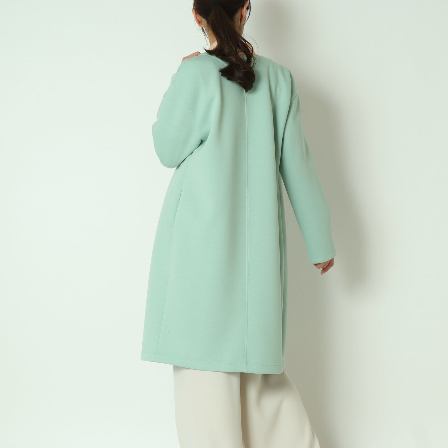 ノーカラーボンディングコート　611440