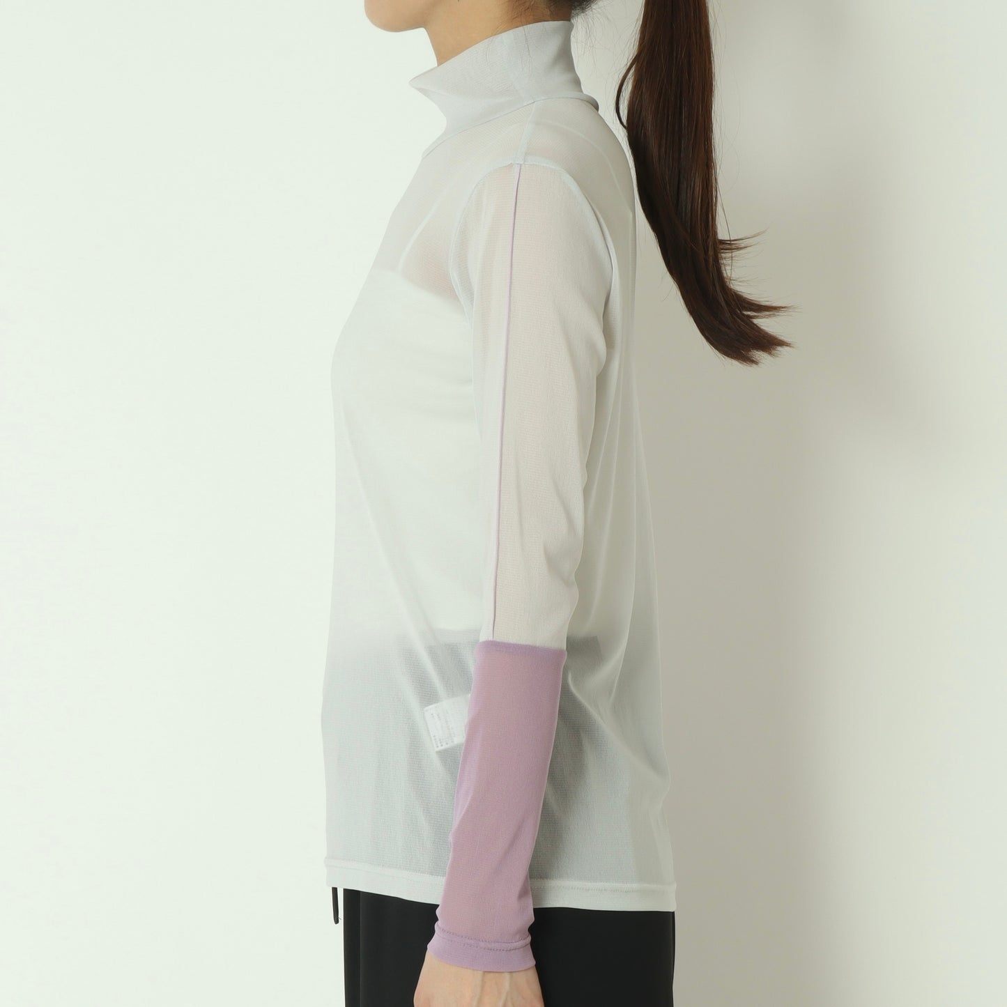 シアー配色カットソー　611918