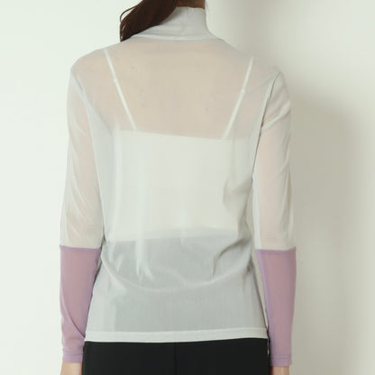 シアー配色カットソー　611918