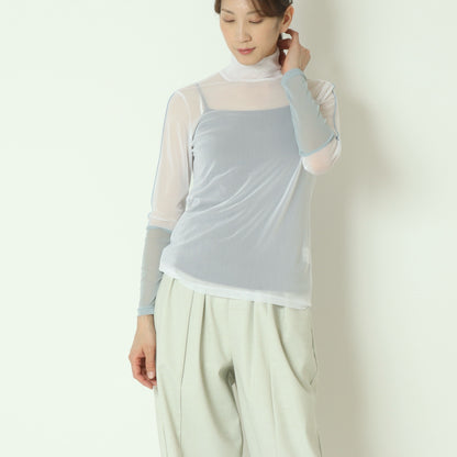 シアー配色カットソー　611918