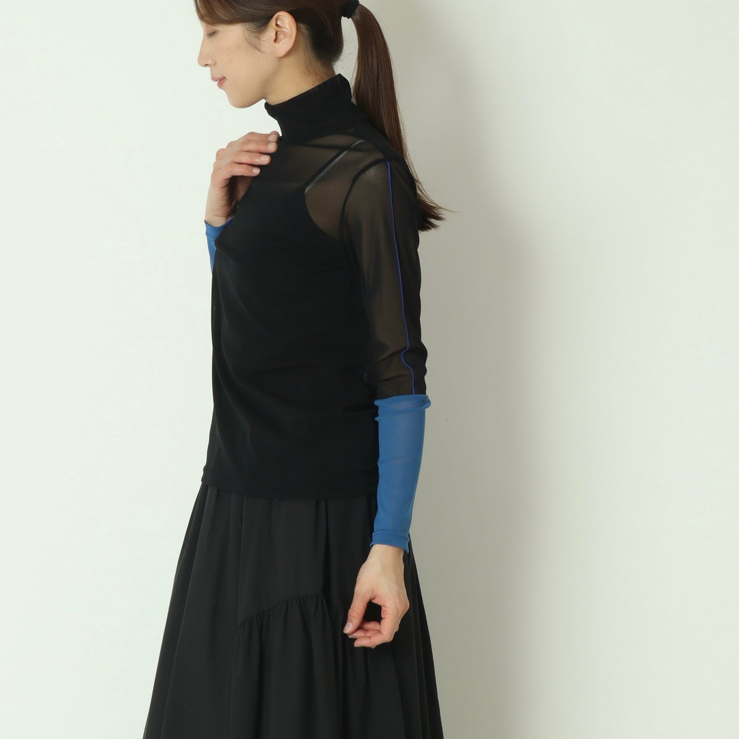 シアー配色カットソー　611918