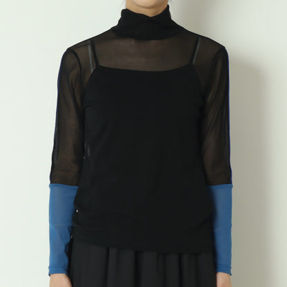 シアー配色カットソー　611918