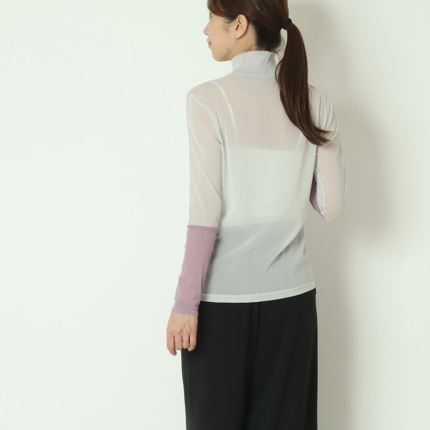 シアー配色カットソー　611918