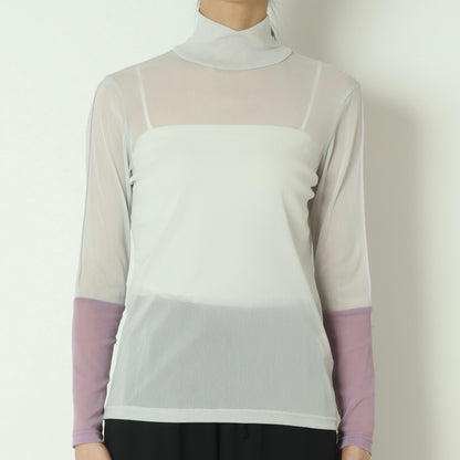 シアー配色カットソー　611918