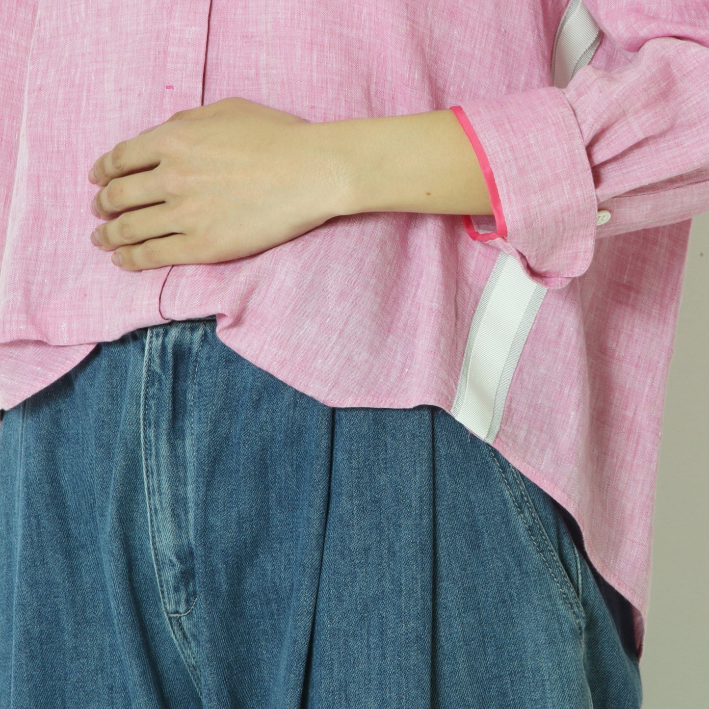 フレンチリネンサイドラインシャツ　621424