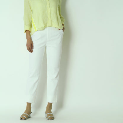 リネンライクテーパードパンツ　611620