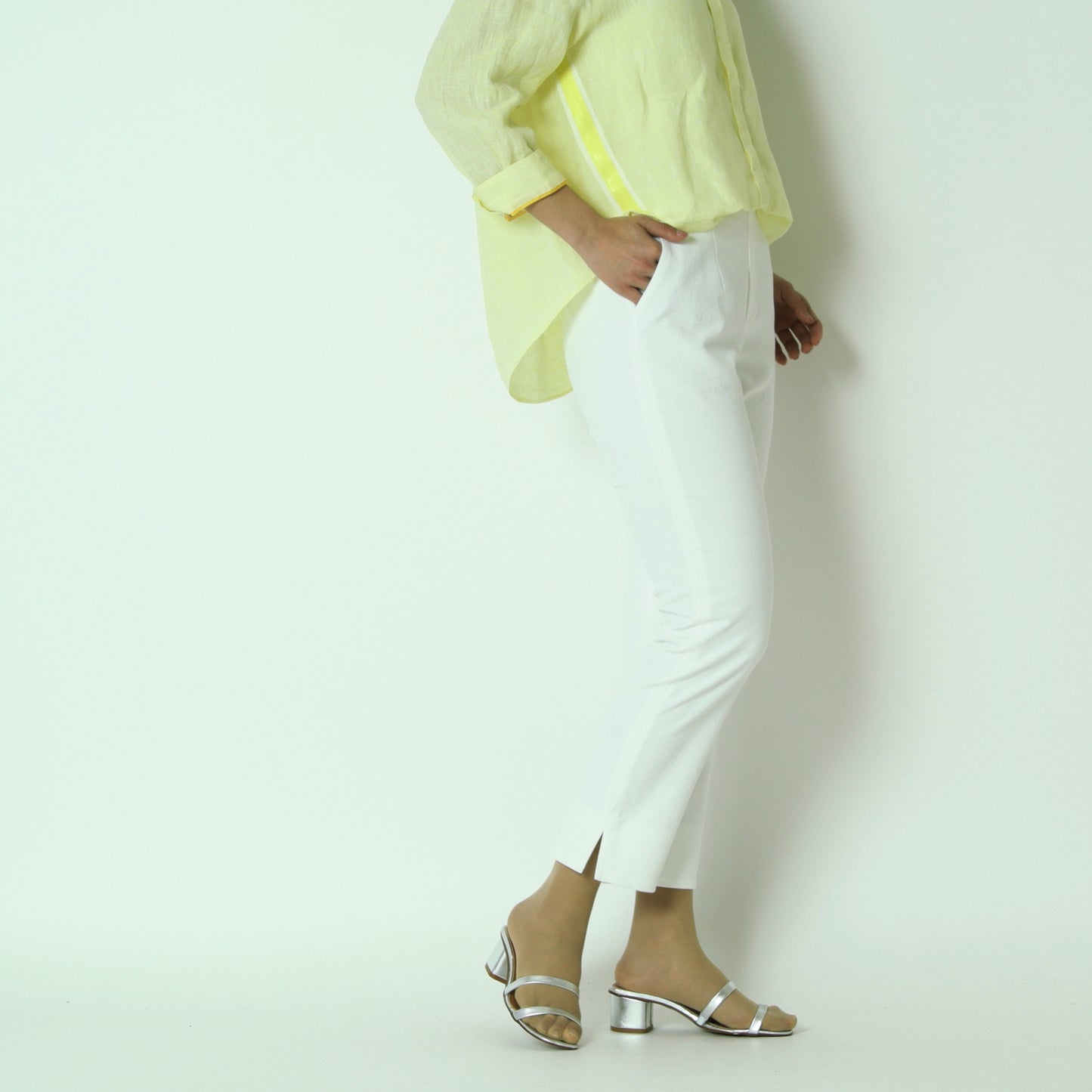 リネンライクテーパードパンツ　611620