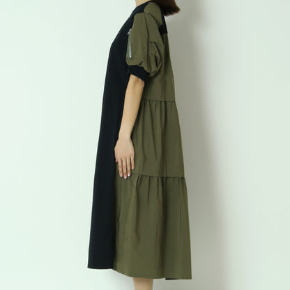 異素材ドッキングデザインワンピース　622102