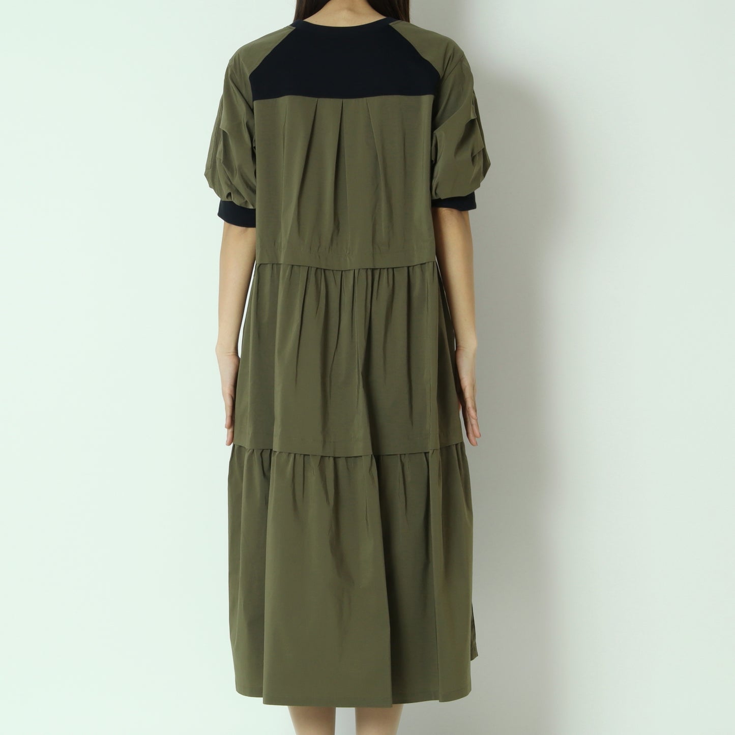 異素材ドッキングデザインワンピース　622102