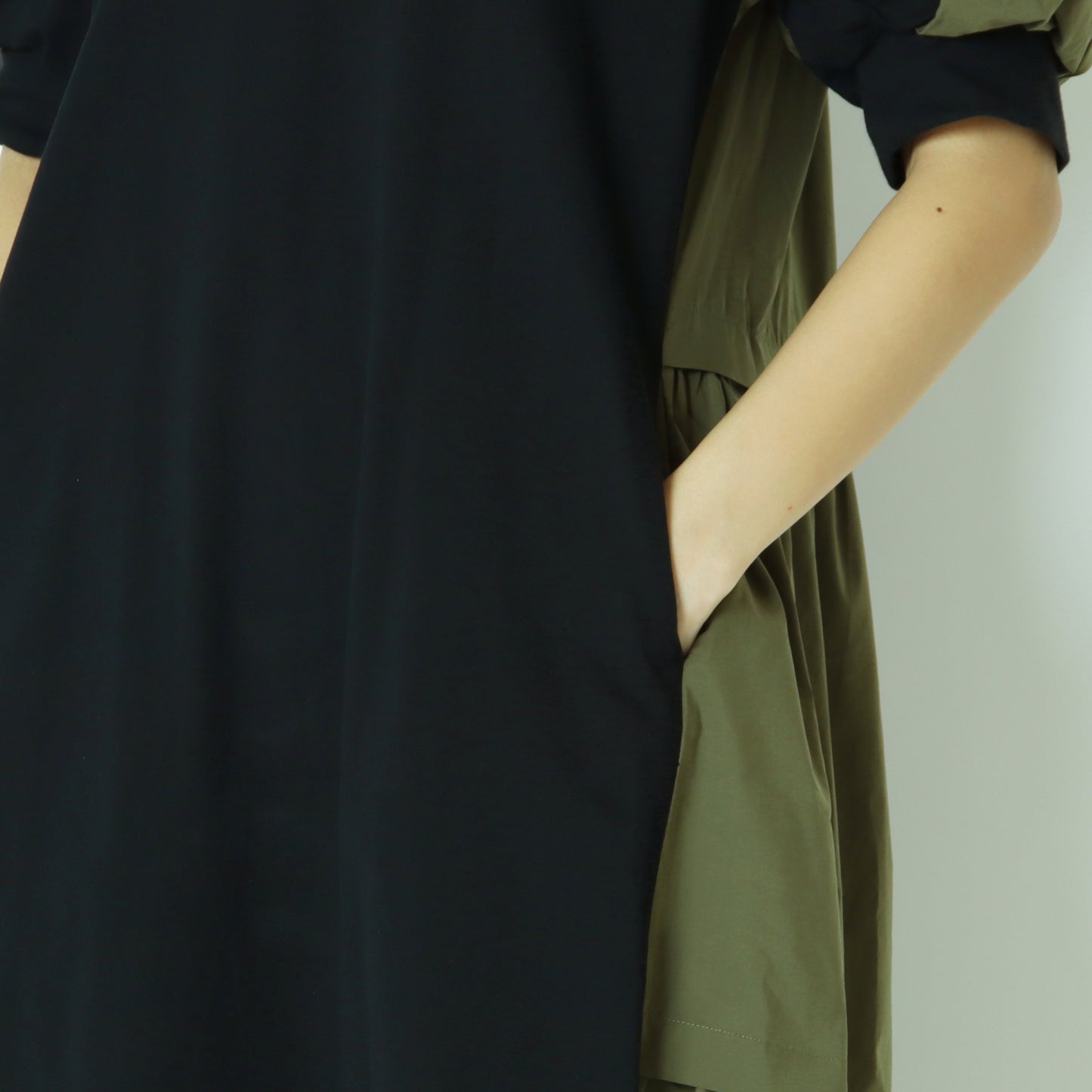 異素材ドッキングデザインワンピース　622102