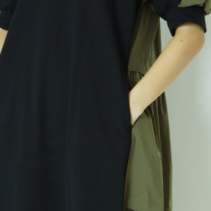 異素材ドッキングデザインワンピース　622102