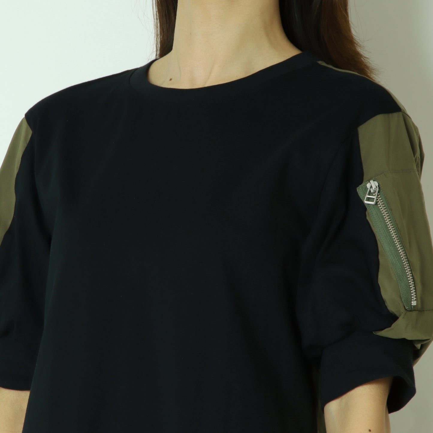 異素材ドッキングデザインワンピース　622102