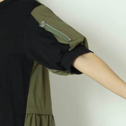 異素材ドッキングデザインワンピース　622102