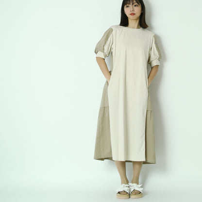 異素材ドッキングデザインワンピース　622102