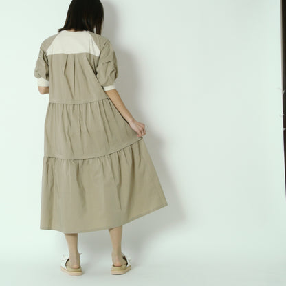 異素材ドッキングデザインワンピース　622102