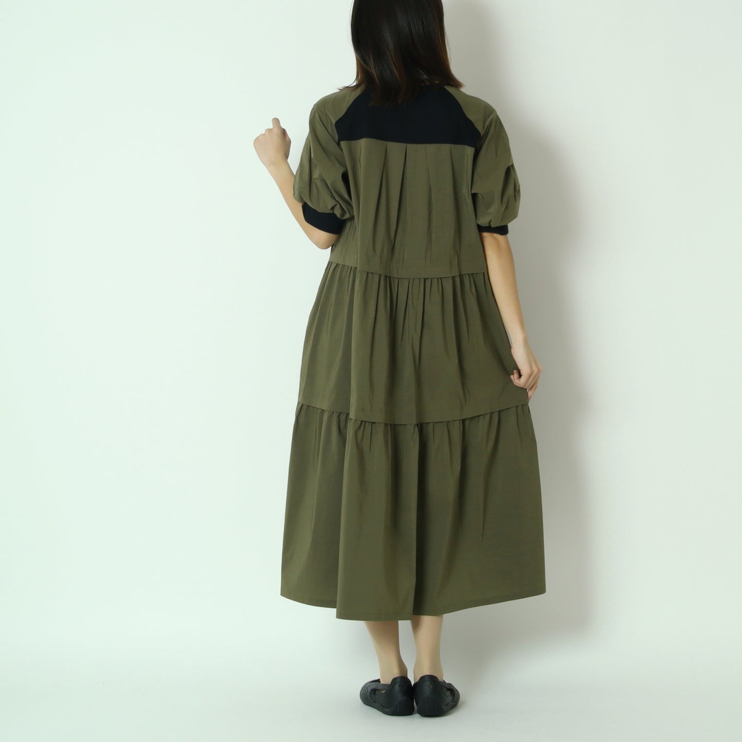 異素材ドッキングデザインワンピース　622102