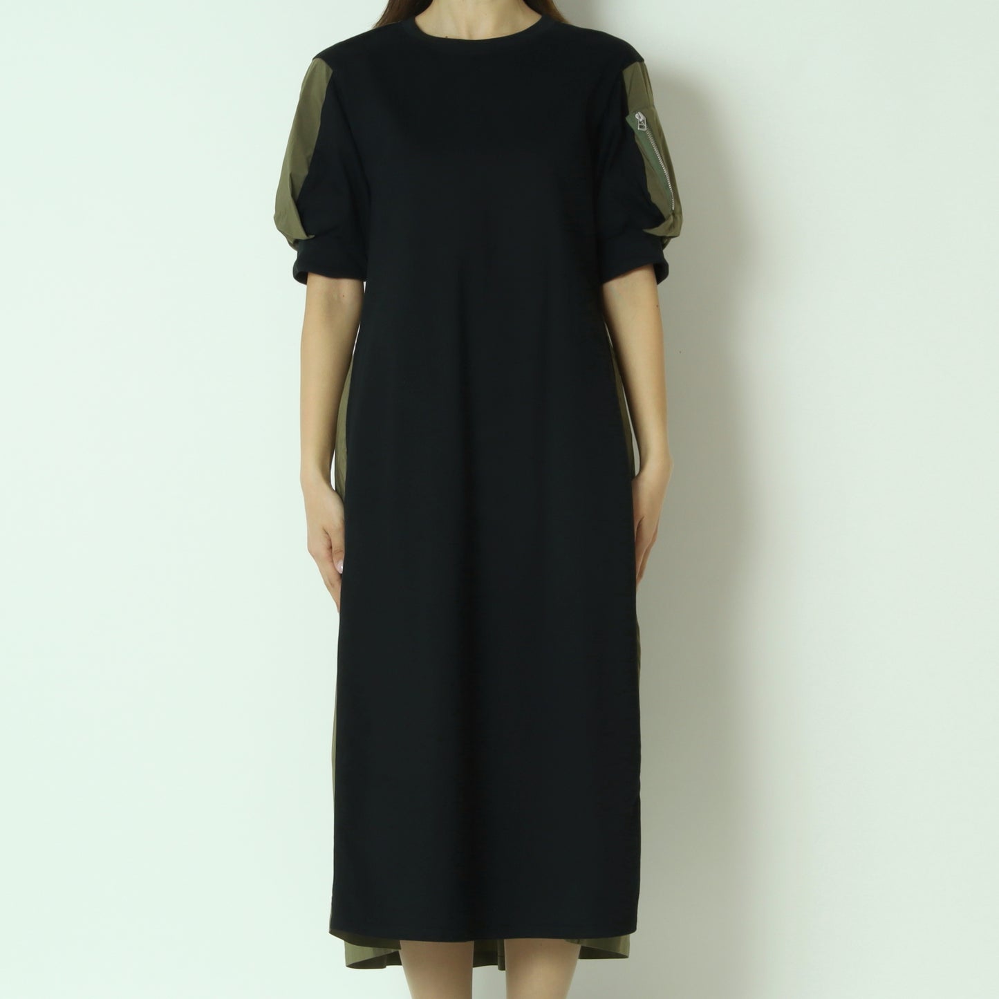 異素材ドッキングデザインワンピース　622102