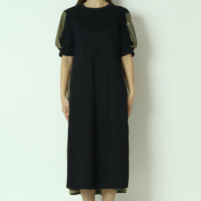 異素材ドッキングデザインワンピース　622102