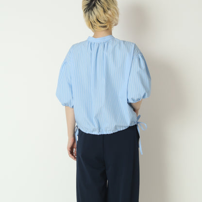 ボリュームスリーブバンドカラーストライプシャツ　622408