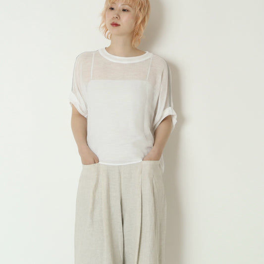 麻混メッシュプルオーバー　621421