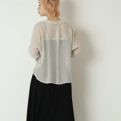 麻混メッシュプルオーバー　621421