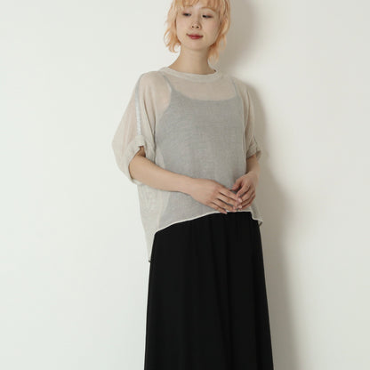 麻混メッシュプルオーバー　621421