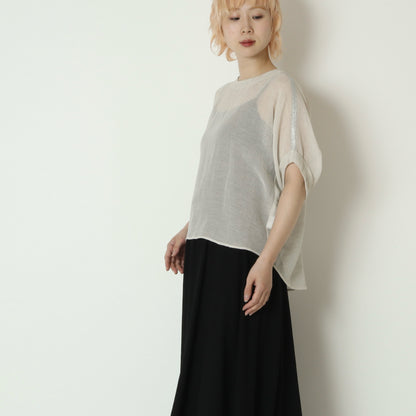 麻混メッシュプルオーバー　621421