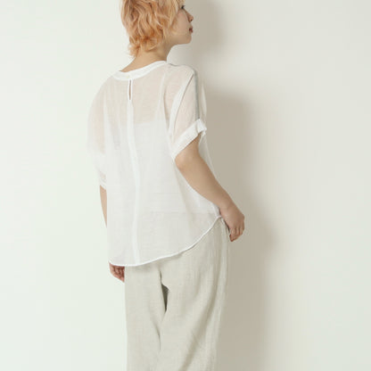 麻混メッシュプルオーバー　621421