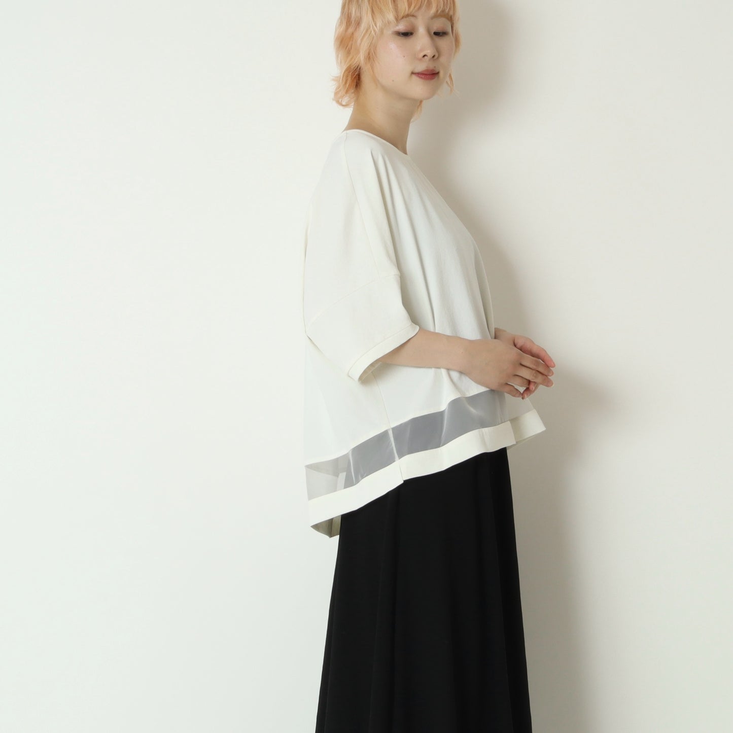 異素材使いワイドシルエットブラウス　621430