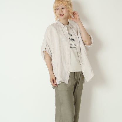 シアーリネンワイドシャツブラウス　621401