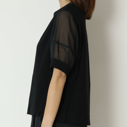 袖シアーコットンTシャツ 622911