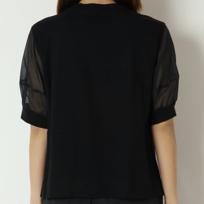 袖シアーコットンTシャツ 622911