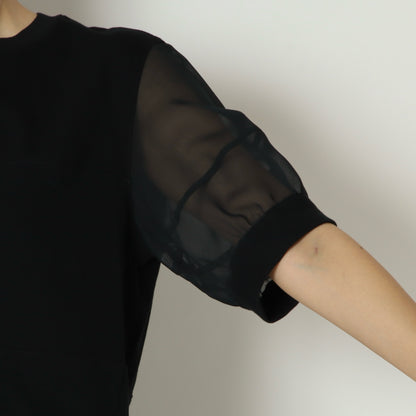 袖シアーコットンTシャツ 622911