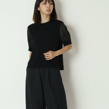 袖シアーコットンTシャツ 622911
