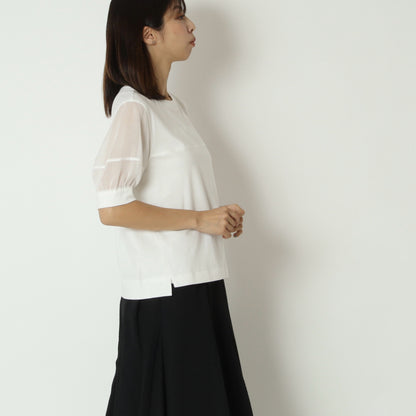 袖シアーコットンTシャツ 622911