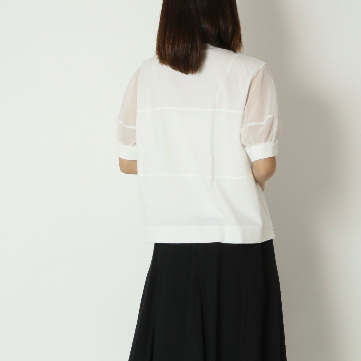 袖シアーコットンTシャツ 622911