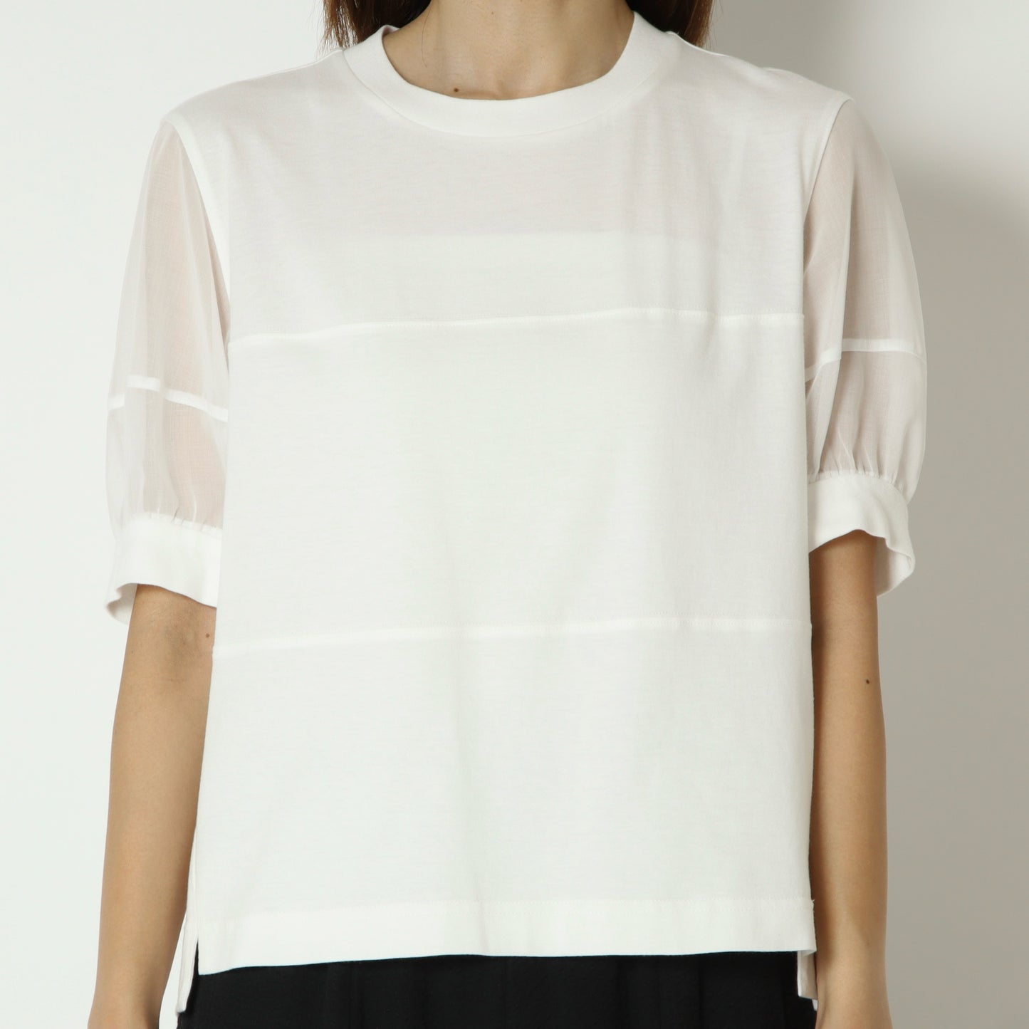 袖シアーコットンTシャツ 622911