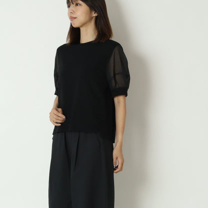 袖シアーコットンTシャツ 622911