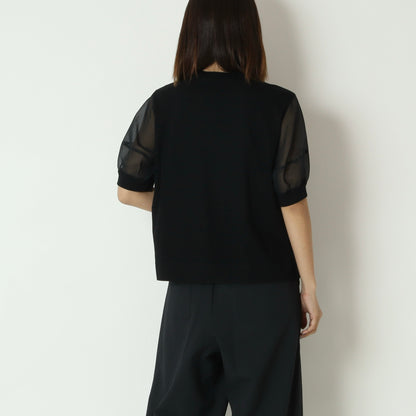 袖シアーコットンTシャツ 622911