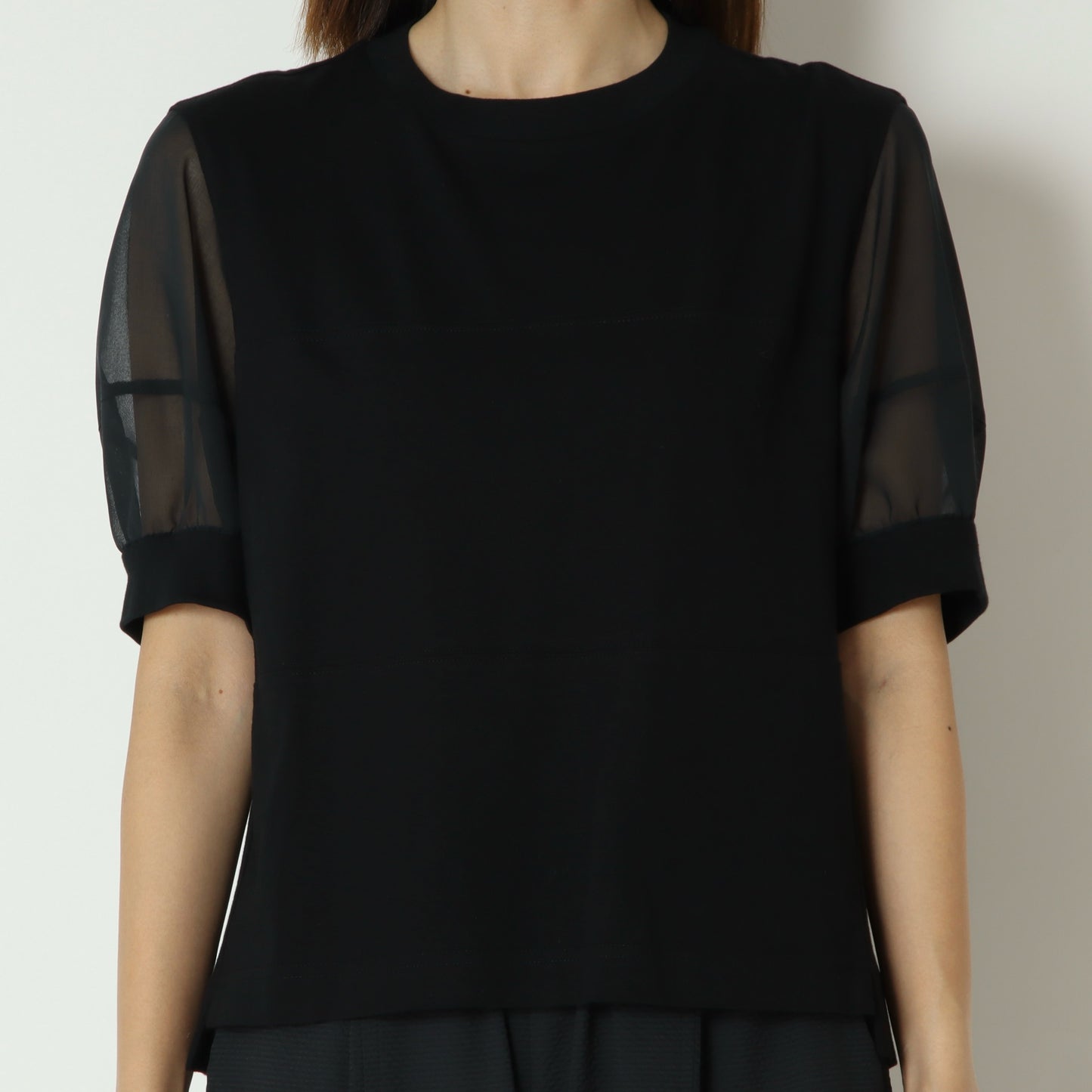 袖シアーコットンTシャツ 622911