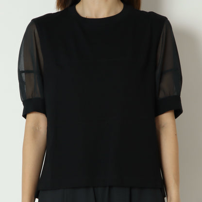 袖シアーコットンTシャツ 622911