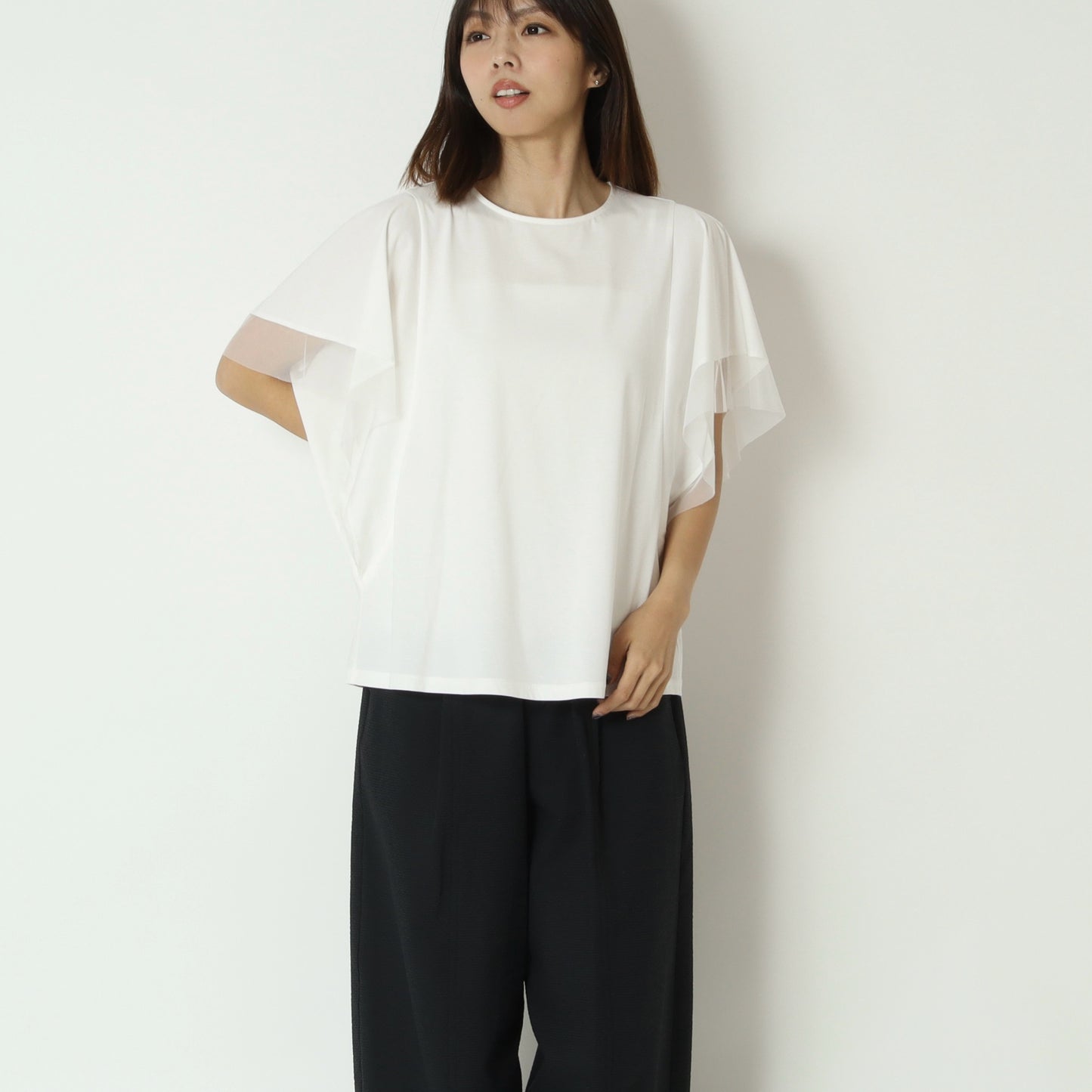 メッシュスリーブカットソー　622918