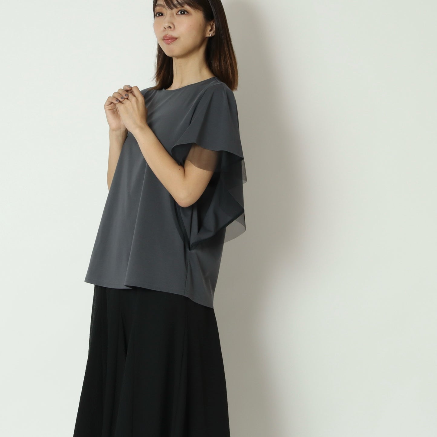 メッシュスリーブカットソー　622918