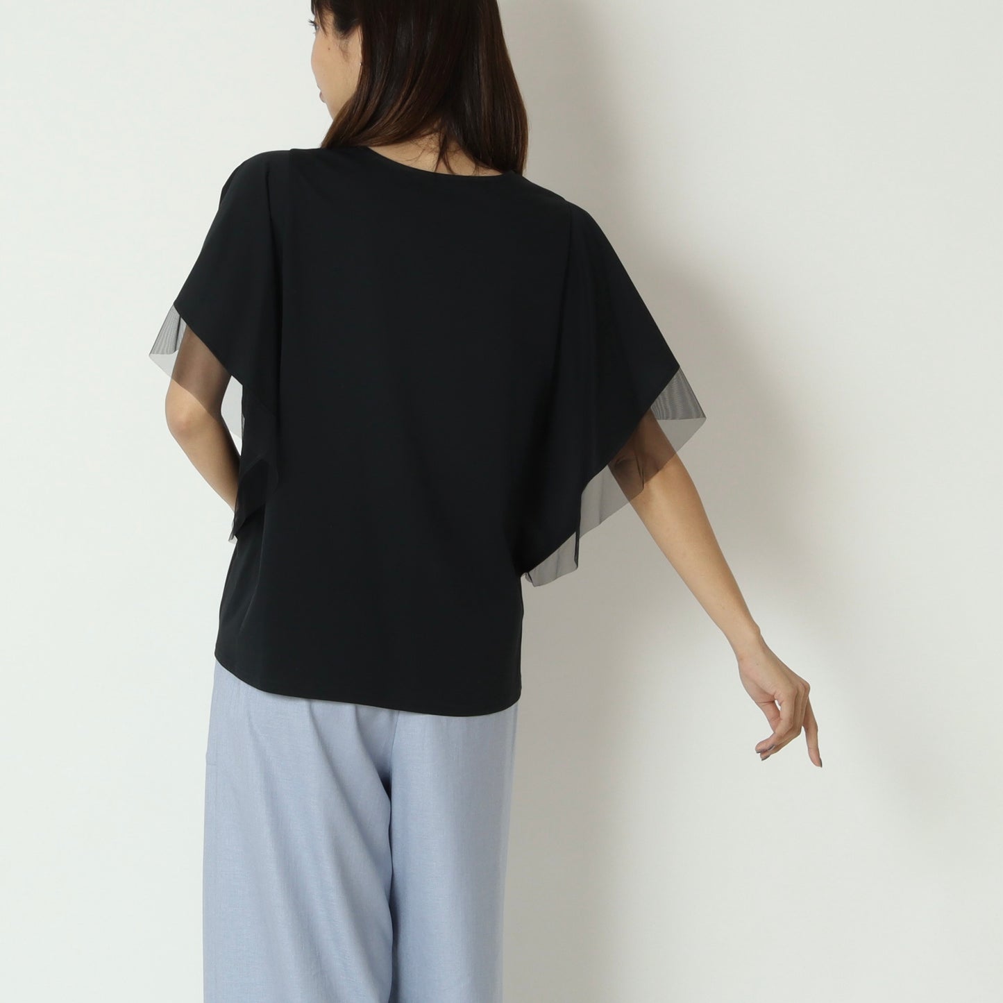 メッシュスリーブカットソー　622918