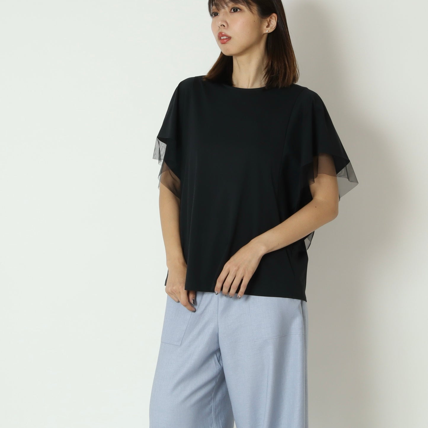 メッシュスリーブカットソー　622918